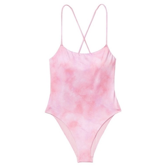 VS Swim Essential Scoop One-Piece Swimsuit tie dye pink size XL